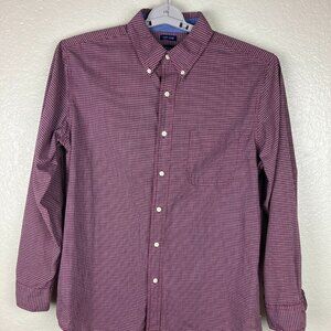 Chaps Men's Plaid Red & White Shirt Button Down Collar Long Sleeve Sz L